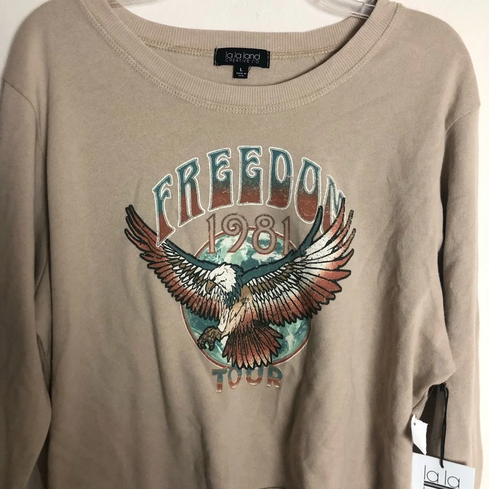 NWT La La Land Creative 1981 Freedom Tour Cut Off Band Tee - Picture 3 of 8